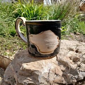 Artisan Ceramic Mug - Black and Cream